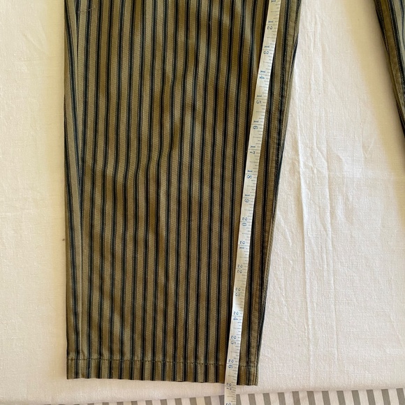 Brixton Women's Green Black Blue Striped Ankle Pants Size 27 - Picture 10 of 10